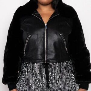 PLUS AZALEA WANG SIMPLY  THE ORIGINAL CLASSIC FAUX FUR BOMBER ( BRAND NEW !!!! )